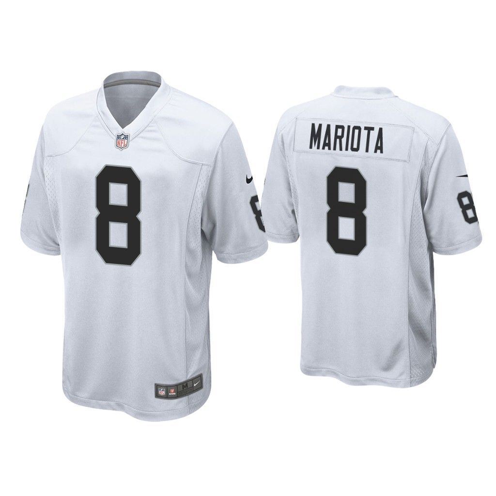Men Oakland Raiders #8 Marcus Mariota Nike White Game NFL Jersey
